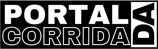 Logo do portal da corrida em preto e branco